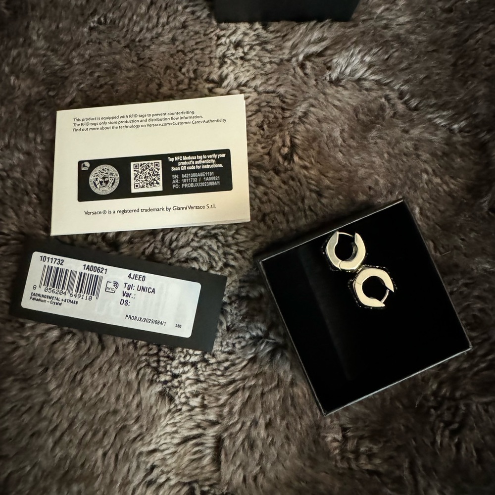 Versace Silver & Crystal Earrings - Picture 6 of 8